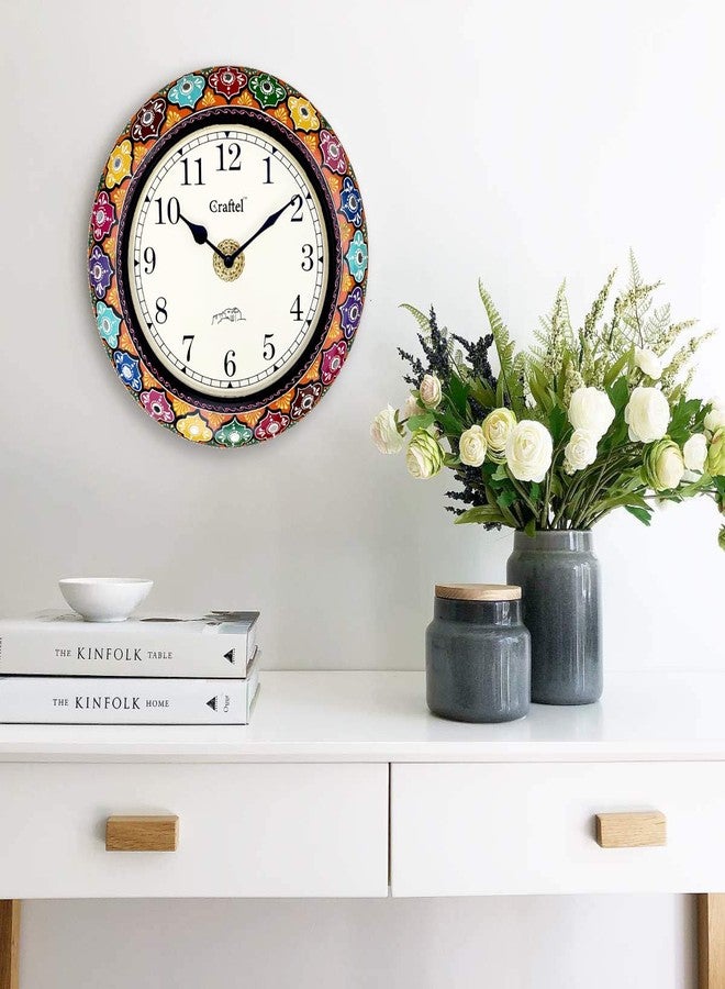 CRAFTEL English Dial Antique Hand Painted Vintage Clock for Bedroom Living Room Home and Office (Multicolour, Dial : 8 Inches, 12 Inch) - Image 5